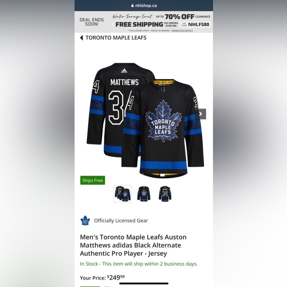 Brand new authentic Auston Matthews Toronto Maple Leafs Jersey - Picture 1 of 1